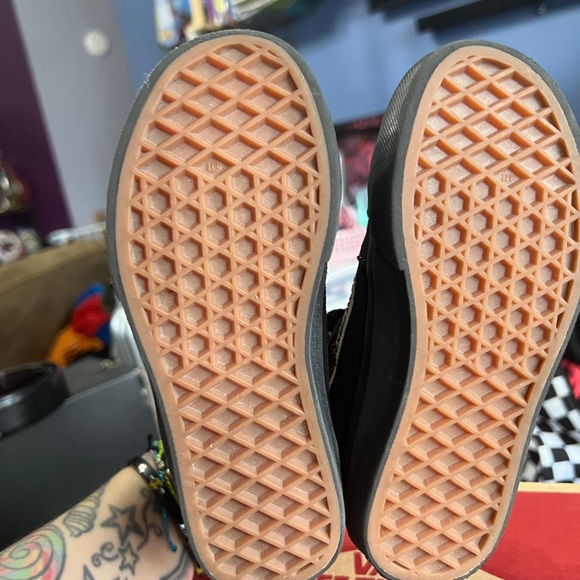 Vans Black & Leopard Print With Silver Studs - Picture 3 of 6